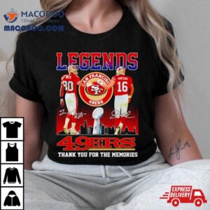 Legend Jerry Rice And Joe Montana San Francisco Ers Thank You For The Memories Signatures Tshirt