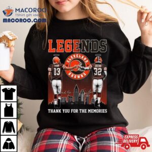 Legends Frank Ryan And Jim Brown Cleveland Browns Thank You For The Memories Signatures Tshirt