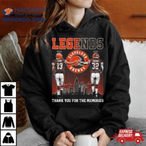 Legends Frank Ryan And Jim Brown Cleveland Browns Thank You For The Memories Signatures Tshirt