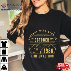 Legends Were Born In October Funny Th Birthday Gif Tshirt