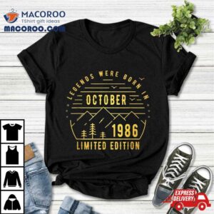 Legends Were Born In October Funny Th Birthday Gif Tshirt