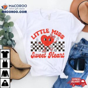 Little Miss Sweet Heart Valentines Day S For Girls Kids Tshirt