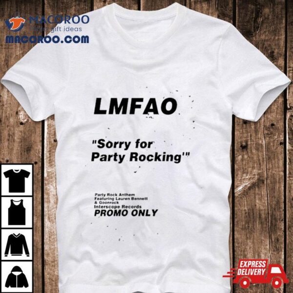 Lmfao Sorry For Party Rocking Promo Only Shirt