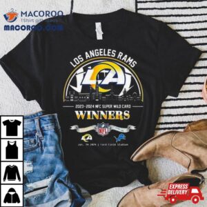 Los Angeles Rams Winners Season Nfc Super Wild Card Nfl Divisional Skyline January Ford Field Stadium Tshirt