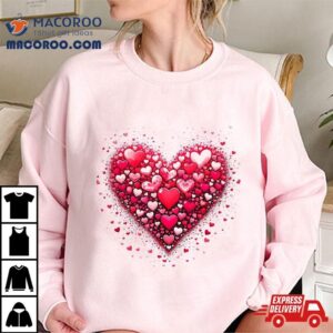 Love Hearts Graphic Valentines Day Shirt For Matching Couple