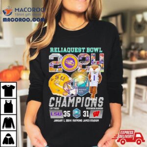 Lsu Tigers Reliaquest Bowl Champions Victory Wisconsin Tshirt