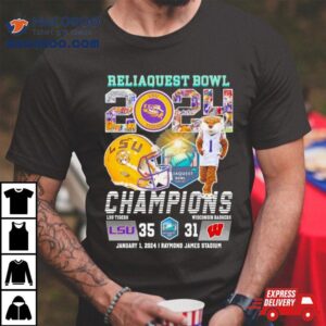 Lsu Tigers Reliaquest Bowl Champions Victory Wisconsin Tshirt