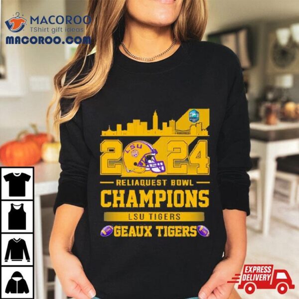 Lsu Tigers Football 2024 Reliaquest Bowl Champions Helmet Shirt