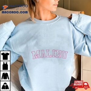 Malibu California Souvenirs Preppy Pink Trendy Tshirt