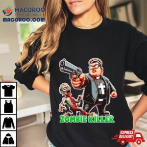 Man Cross And Gun Zombie Killer Cool Tshirt