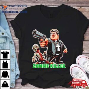 Man Cross And Gun Zombie Killer Cool Tshirt