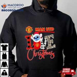 Manchester United Stitch Love Christmas Tshirt