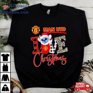 Manchester United Stitch Love Christmas Tshirt