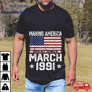 March American Flag Th Birthday Gifts Years Old Tshirt