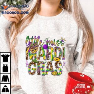 Mardi Gras Little Miss Girl Outfit Tshirt