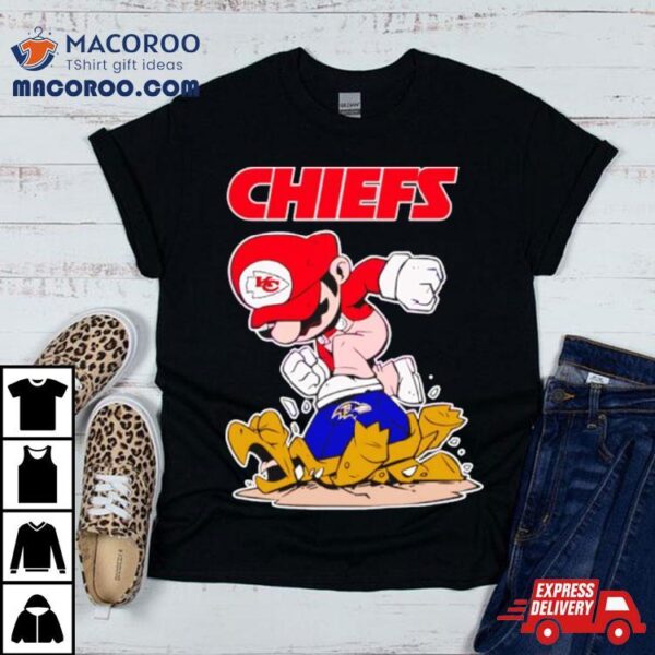 Mario Chiefs Stomps On Baltimore Ravens Football Shirt