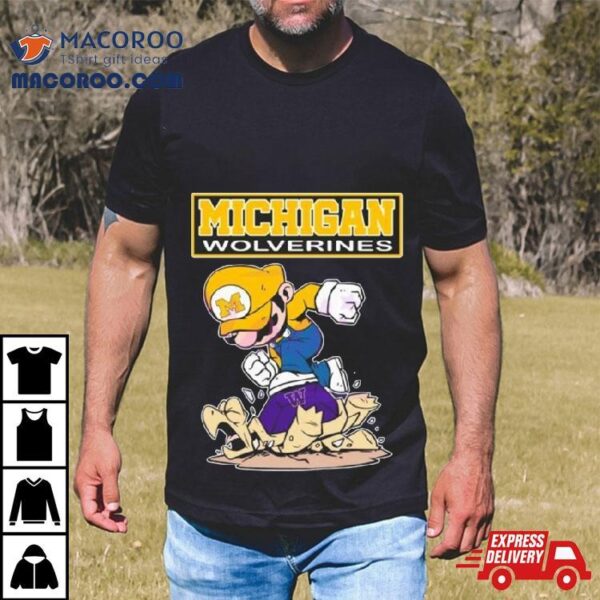 Mario Michigan Wolverines Stomp On Washington Huskies Shirt