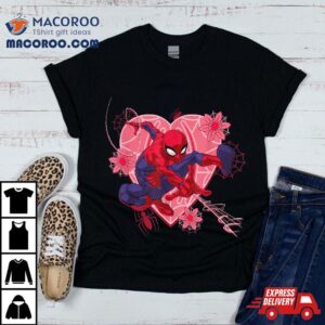 Marvel Spider Man Hearts And Flowers Valentine S Day Tshirt