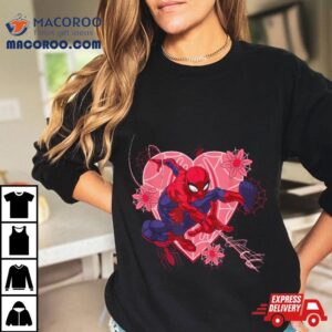 Marvel Spider Man Hearts And Flowers Valentine S Day Tshirt