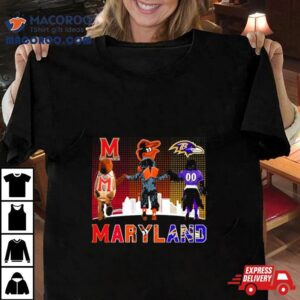 Maryland Sports Teams Mascots Maryland Terrapins Baltimore Orioles And Baltimore Ravens Champions Tshirt