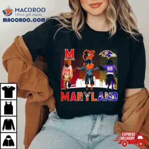 Maryland Sports Teams Mascots Maryland Terrapins Baltimore Orioles And Baltimore Ravens Champions Tshirt