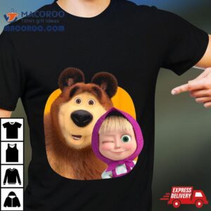 Masha And The Bear Duo Together Orange Tshirt