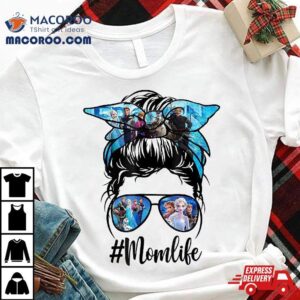 Matching Mom Life Funny Messy Bun Frozen Graphic Tshirt