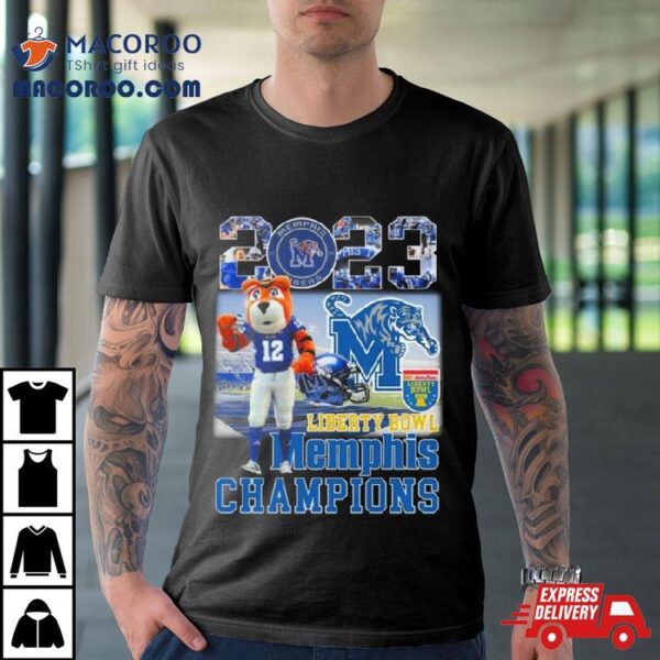 Memphis Tigers 2023 Liberty Bowl Champions Mascot T Shirt