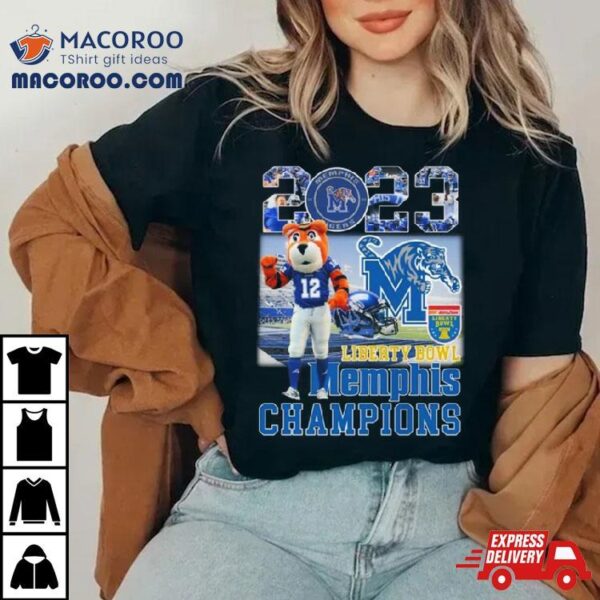 Memphis Tigers 2023 Liberty Bowl Champions Mascot T Shirt