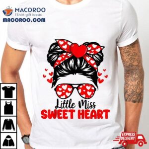 Messy Bun Sweet Heart Valentines Day For Girls Toddler Kids Shirt