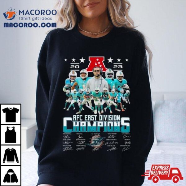 Miami Dolphins Football 2023 Afc East Division Champions Signatures Shirt