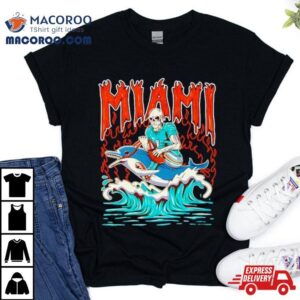 Miami Skeleton Riding Dolphin Tshirt