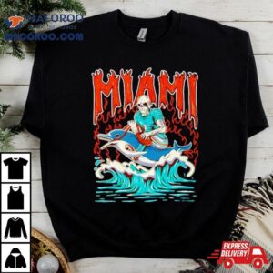 Miami Skeleton Riding Dolphin Tshirt