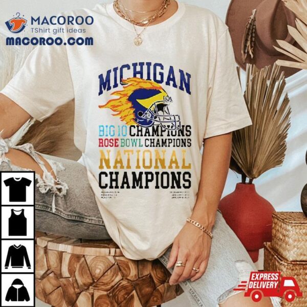 Michigan Big 10 Champions Rose Bowl Champions National Champions 2024 T Shirt