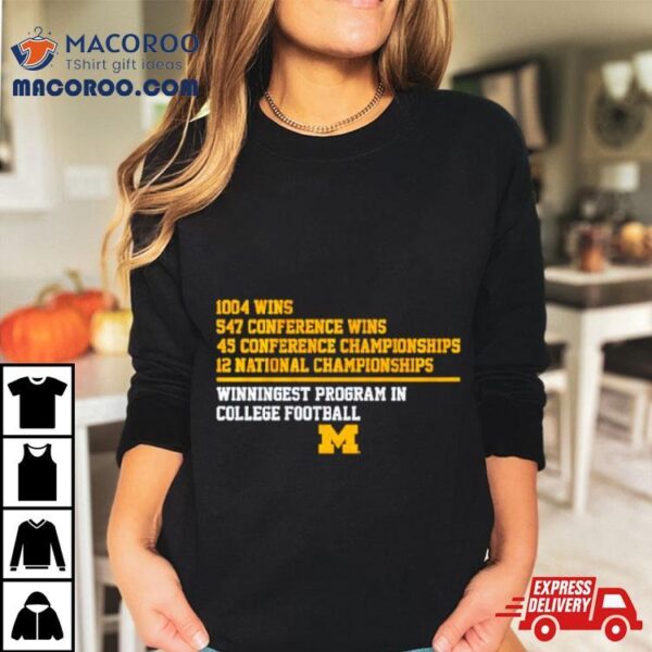 Michigan Football Winningest Program National Champs Shirt