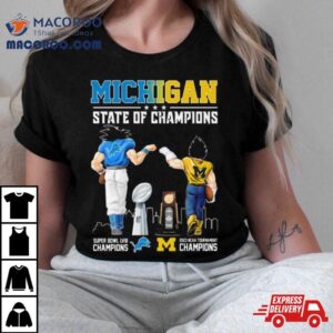 Michigan State Of Champions Michigan Detroit Lions And Michigan Wolverines Shirt