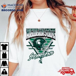 Michigan State Spartans Helmet Triangle Vintage Tshirt