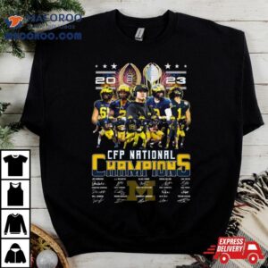 Michigan Wolverines College Football Playoff National Champions Signatures Tshirt