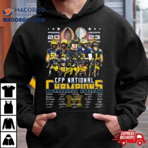 Michigan Wolverines College Football Playoff National Champions Signatures Tshirt