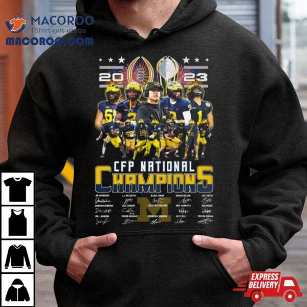 Michigan Wolverines 2023 College Football Playoff National Champions Signatures Shirt