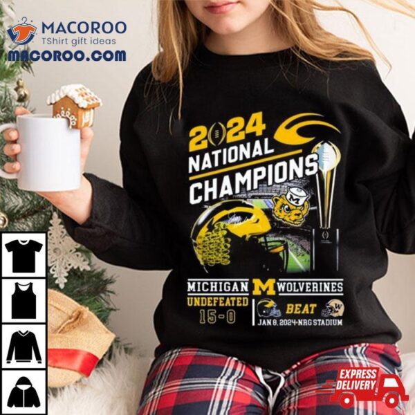 Michigan Wolverines 2024 National Champions Go Blue Beat Huskies Shirt