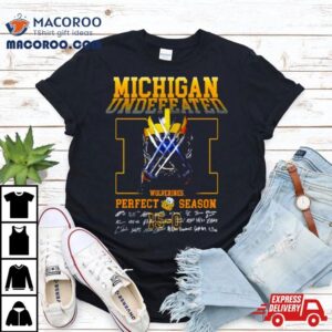 Michigan Wolverines Undefeated Perfect Season Signatures Tshirt