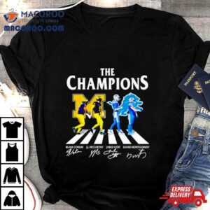 Michigan Wolverines And Detroit Lions The Champions Abbey Road Signatures Shirt