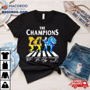 Michigan Wolverines And Detroit Lions The Champions Abbey Road Signatures Tshirt