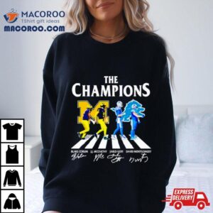 Michigan Wolverines And Detroit Lions The Champions Abbey Road Signatures Tshirt