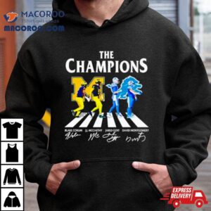 Michigan Wolverines And Detroit Lions The Champions Abbey Road Signatures Tshirt