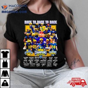 Michigan Wolverines Back To Back To Back Champions Signatures Tshirt