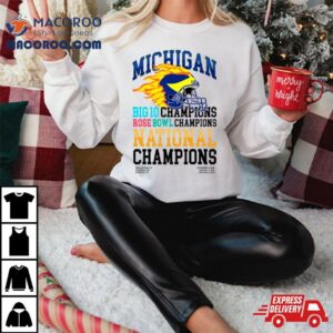 Michigan Wolverines Big 10 Champions Rose Bowl Champions National Champions Helmet Shirt