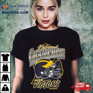 Michigan Wolverines College Football Playoff 2023 National Champions State Outline Franklin T Shirt