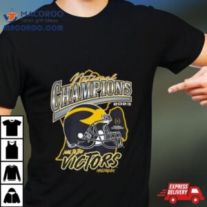 Michigan Wolverines College Football Playoff National Champions State Outline Franklin Tshirt